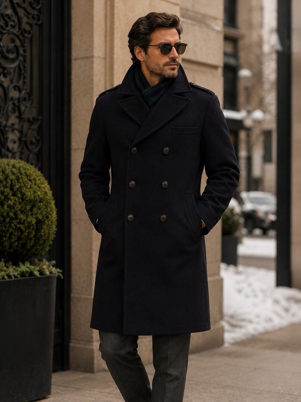 Saks Fifth Avenue Black All Wool Crombie Aberdeen Scotland Made In England 46